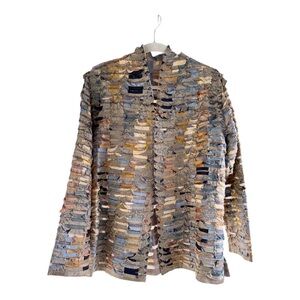 Tim Harding Art-To-Wear Dupioni Silk Patches Jacket M